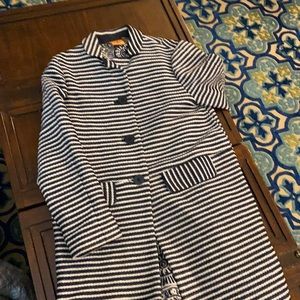 Tory Burch - Blue and white Textured Trench Coat